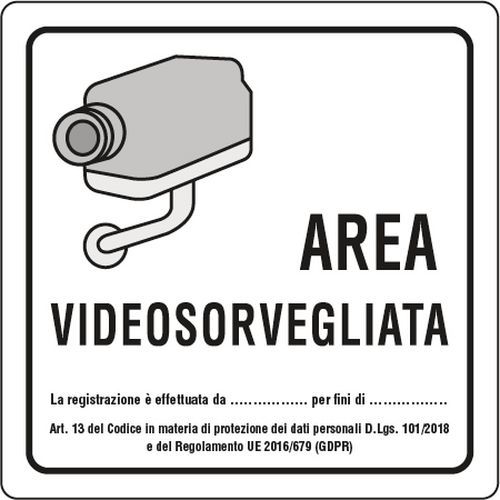 Joffreg Area Videosorvegliata,Telecamera Videosorveglianza per Negozio e Proprietà Privata,18 x 25 cm,in Alluminio Riflettente,2 pz